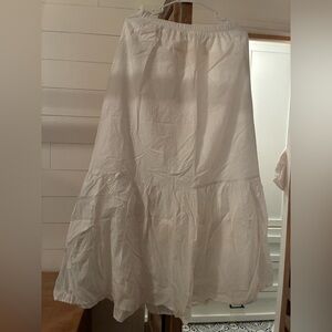 aerie White Tiered Maxi Skirt